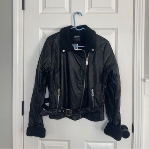 NWT Ashley By 26 International Black Leather Jacket